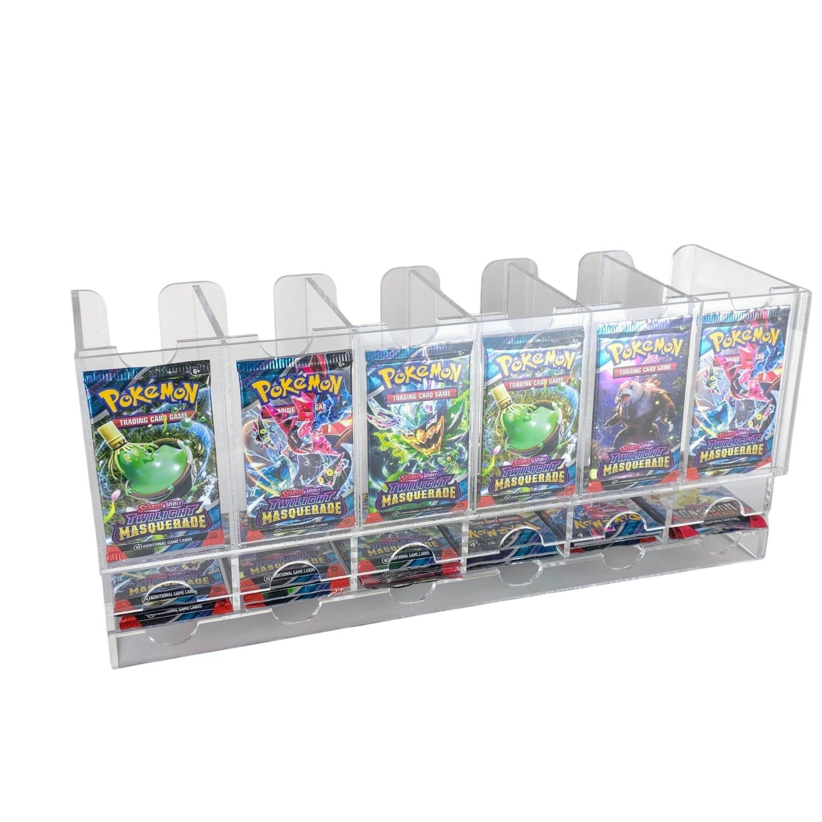 Acrylic Booster Pack Dispenser for TCG Packs (6 Slots) Display Safes Acrylic Booster Pack Dispenser for TCG Packs (6 Slots) Display Safes